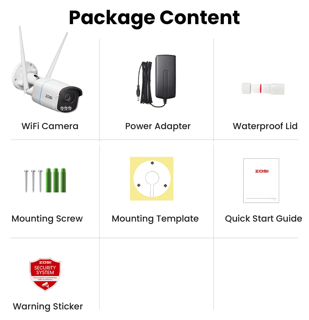 ZOSI 8MP/5MP Aurora Lux WiFi Security Camera True Full Color Night AI Detection Outdoor 4K/3K HD CCTV Video Surveillance Camera