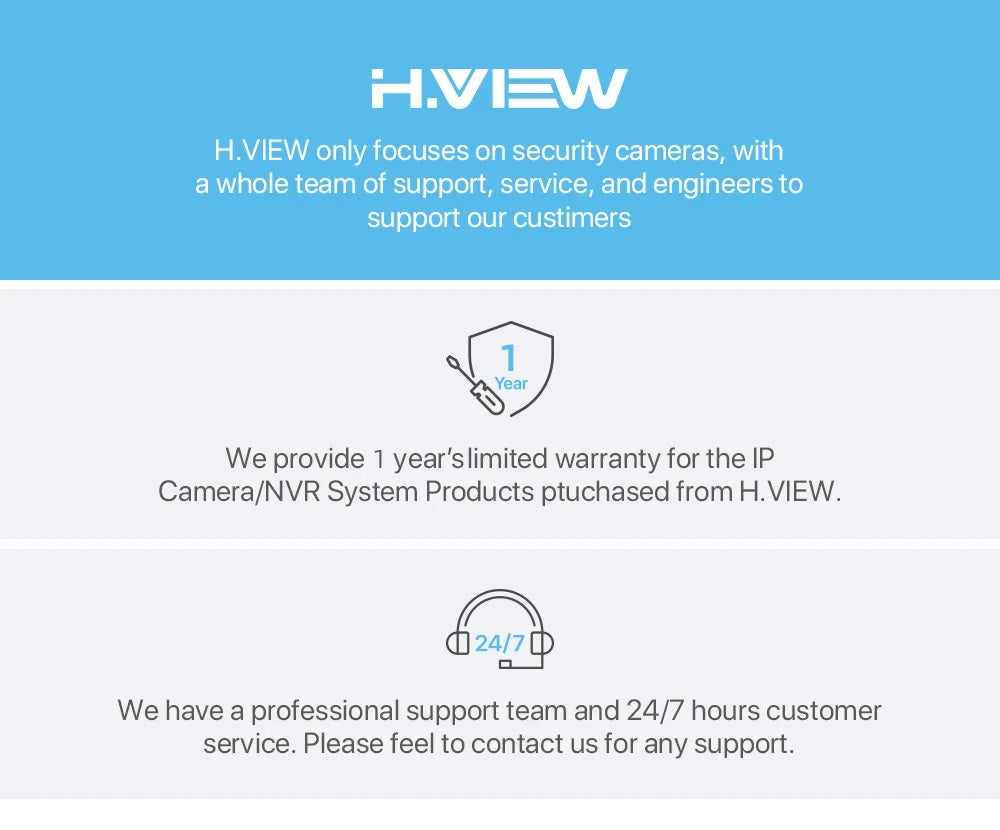 H.View 4K 5Mp 8Mp poe Cctv Security Camera System Home Video Surveillance Kit 8Ch Nvr Audio Outdoor Ip Camera xmeye app