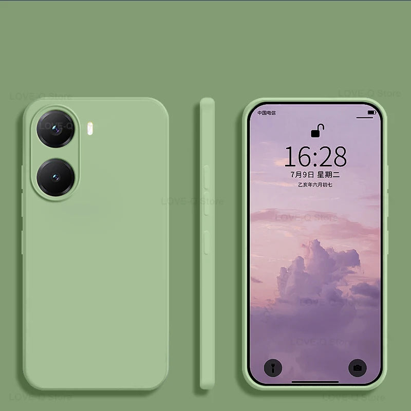 Poco X7 Pro Liquid Silicone Case: Shock-Absorbing Slim Fit Cover Matcha Green Tidesmit