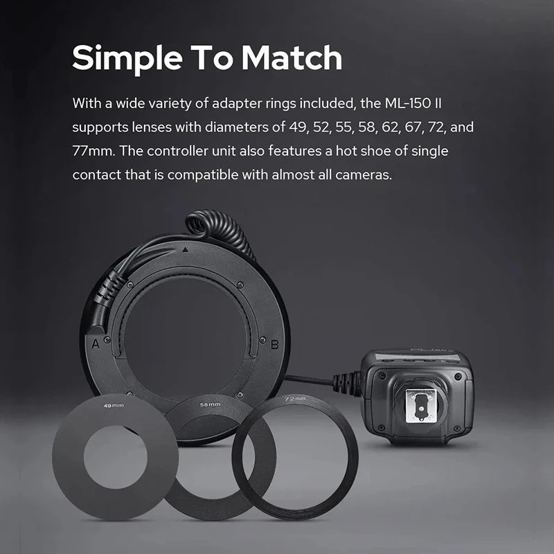 Godox ML-150II Macro Ring Flash – Professional DSLR Lighting Kit Tidesmit