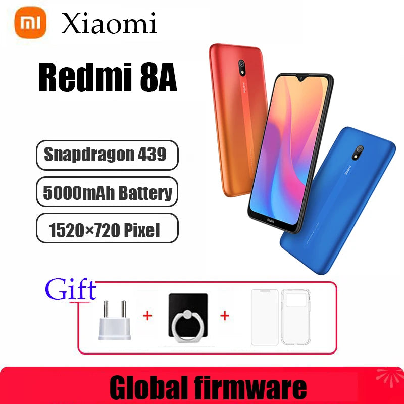 Global firmware  Xiaomi Redmi 8A smartphone 4G 64G 5000mAh 6.22inch Snapdargon 439 12MP 18W Facial recognition used phone