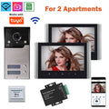 7 Inch LCD Video Doorphone Intercom Wide Angle Waterproof 1080P Camera Doorbell System for 2/3/4 Apartment Family Access Control
