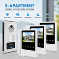 4.3" Hands-free Video Door Phone Intercom System for 3 Families RFID Outdoor Unit 3 Monitors Wired Doorbell Home Access Control