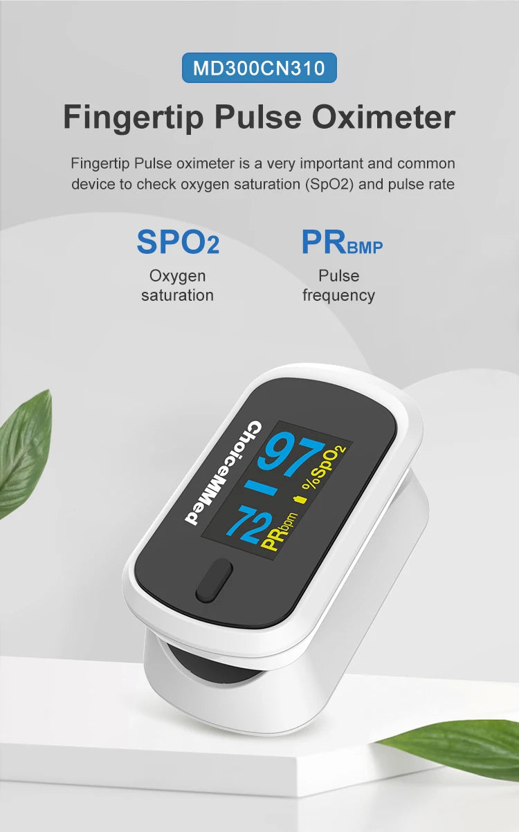 ChoiceMMed Medical Finger Pulse Oximeter Blood Oxygen Saturation Meter Heart Rate Monitor Child Pulse Oxiometer OLED Oximetro