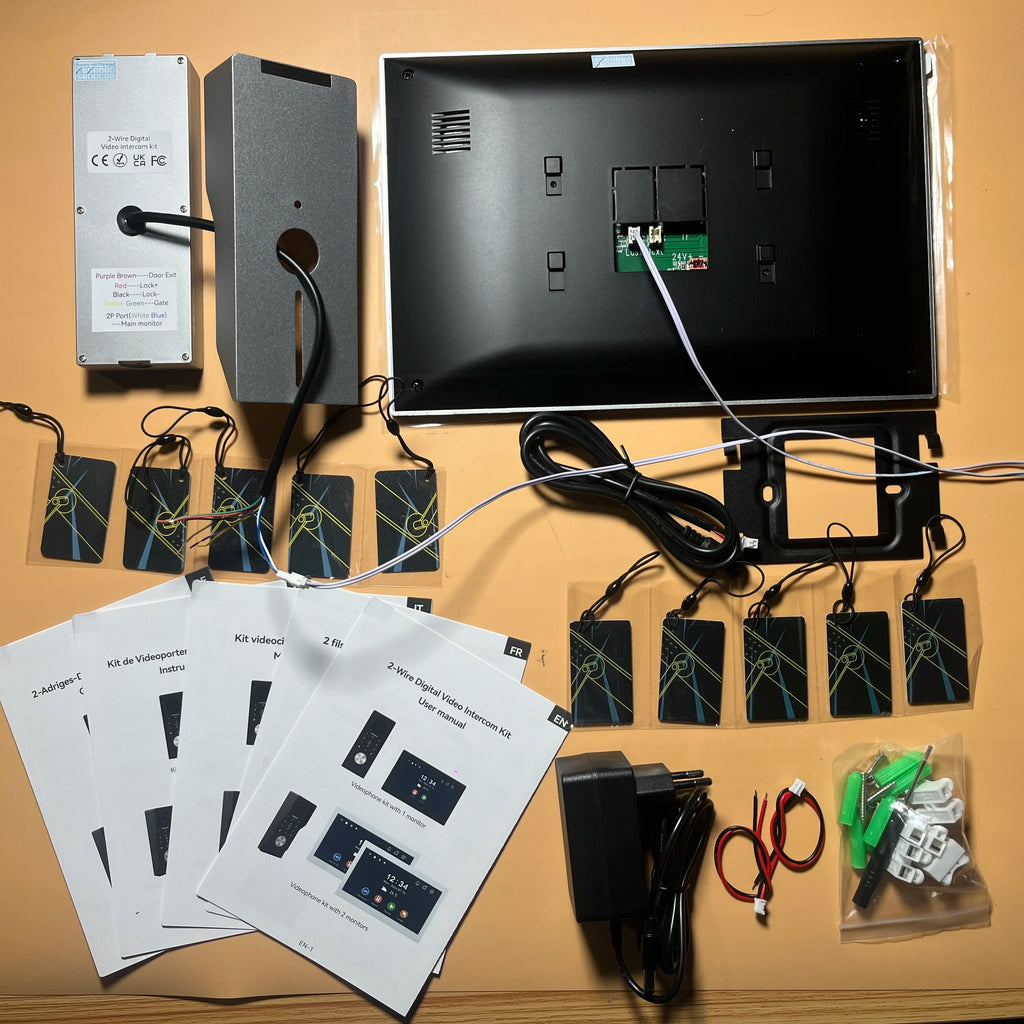 2-Wire TUYA Smart Video intercom doorbell 1080P Waterproof Camera 5G Wifi 7/10inch Touch Screen Support Password Inductive Card