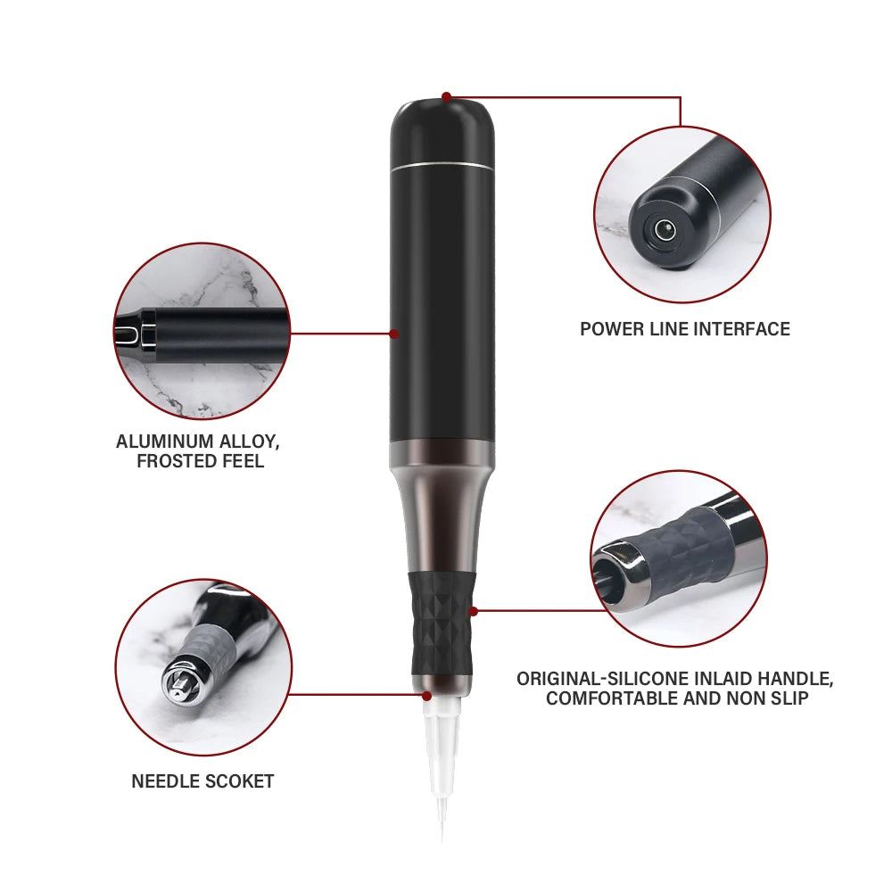 Professional PMU Machine for Eyebrow and Lip - Tidesmit Black Permanent Makeup Machines Tidesmit