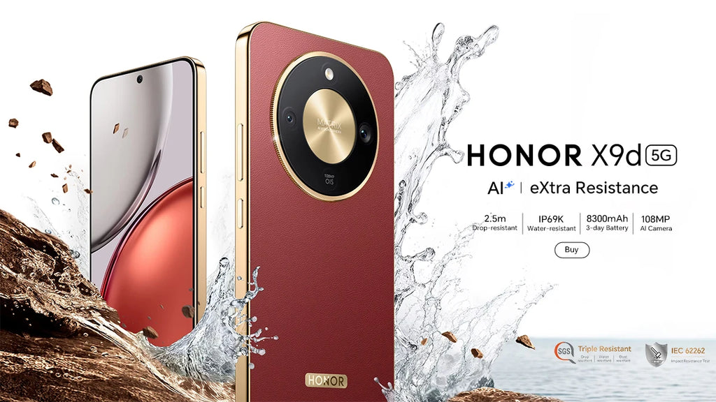 Global Version HONOR X9d 12GB+256GB/512GB 6.79'' 120Hz Screen Snapdragon 6 Gen 4 108MP AI Camera 8300 mAh 66W Super Charging