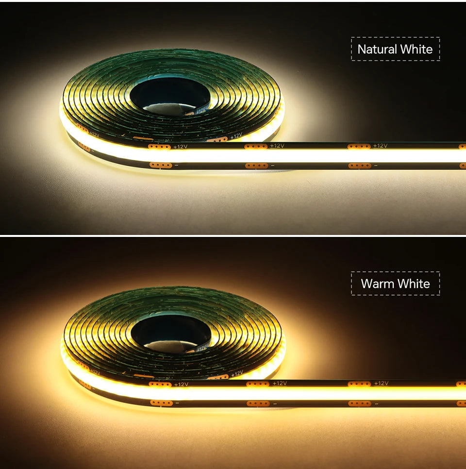 Touch Dimmer COB LED Strip Light, No Hole Install, Penetrate Wood/Glass Control, 12V Warm/Neutral White, for Acoustic Wall Panel