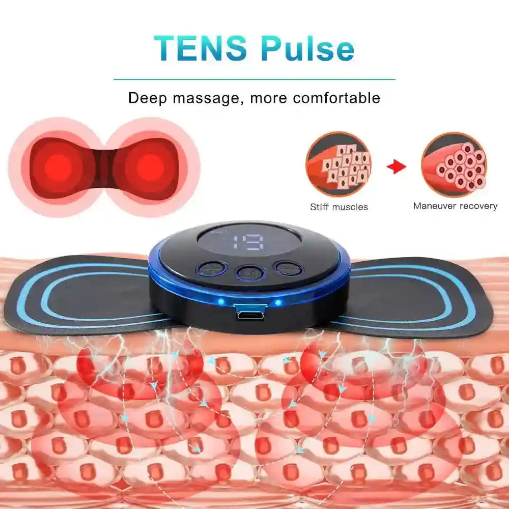 EMS Neck Massager - Portable Electric Pulse Pain Relief Patch Relaxation Treatment Tidesmit