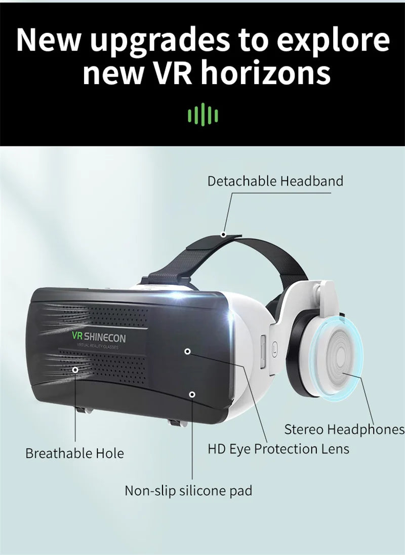 VR Headset for Smartphones - G06EB Immersive 3D Smart Glasses Tidesmit