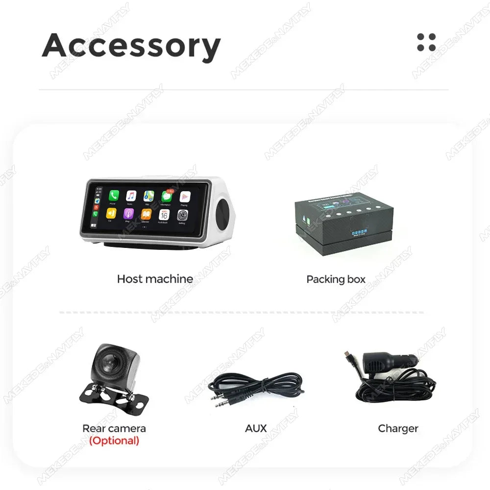 6.86'' Center Intelligent Touch Screen Mirror Car Multimedia Radio Chained Threadless Carpet Car-play Android Auto BT FM Speaker