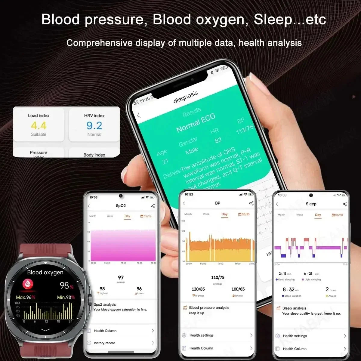 for Samsung Air Pump Airbag Smart Watch Men, Micro Physical Examination Accurate Measure Blood Pressure Sport SmartWatch 2025New