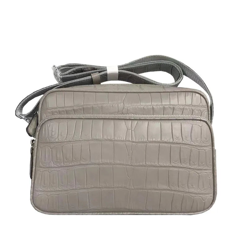 2022 New Designer Belly Crocodile Skin Men's Shoulder Bag Fashion Men Real Crocodile Bag High Quality Large Capacity Male Bag 45