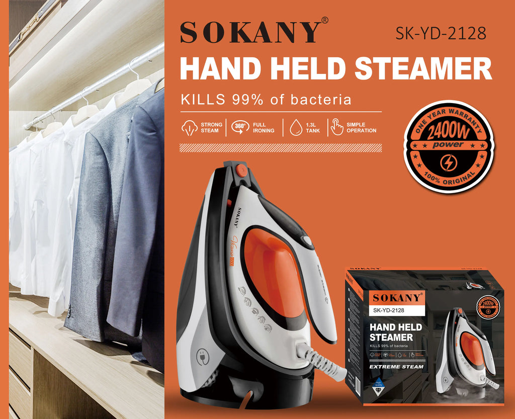 Tidesmit premium portable electric handheld clothes steamer in use, showing compact laundry garment steam iron design.