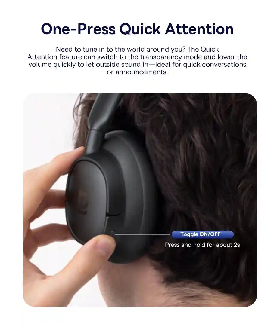 Wireless Headphones with Active Noise Cancellation & 120H Battery Tidesmit