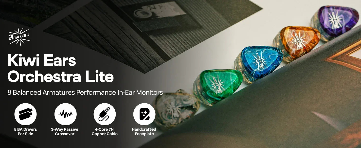 Kiwi Ears Orchestra Lite 8BA In-Ear Monitors by Tidesmit Tidesmit
