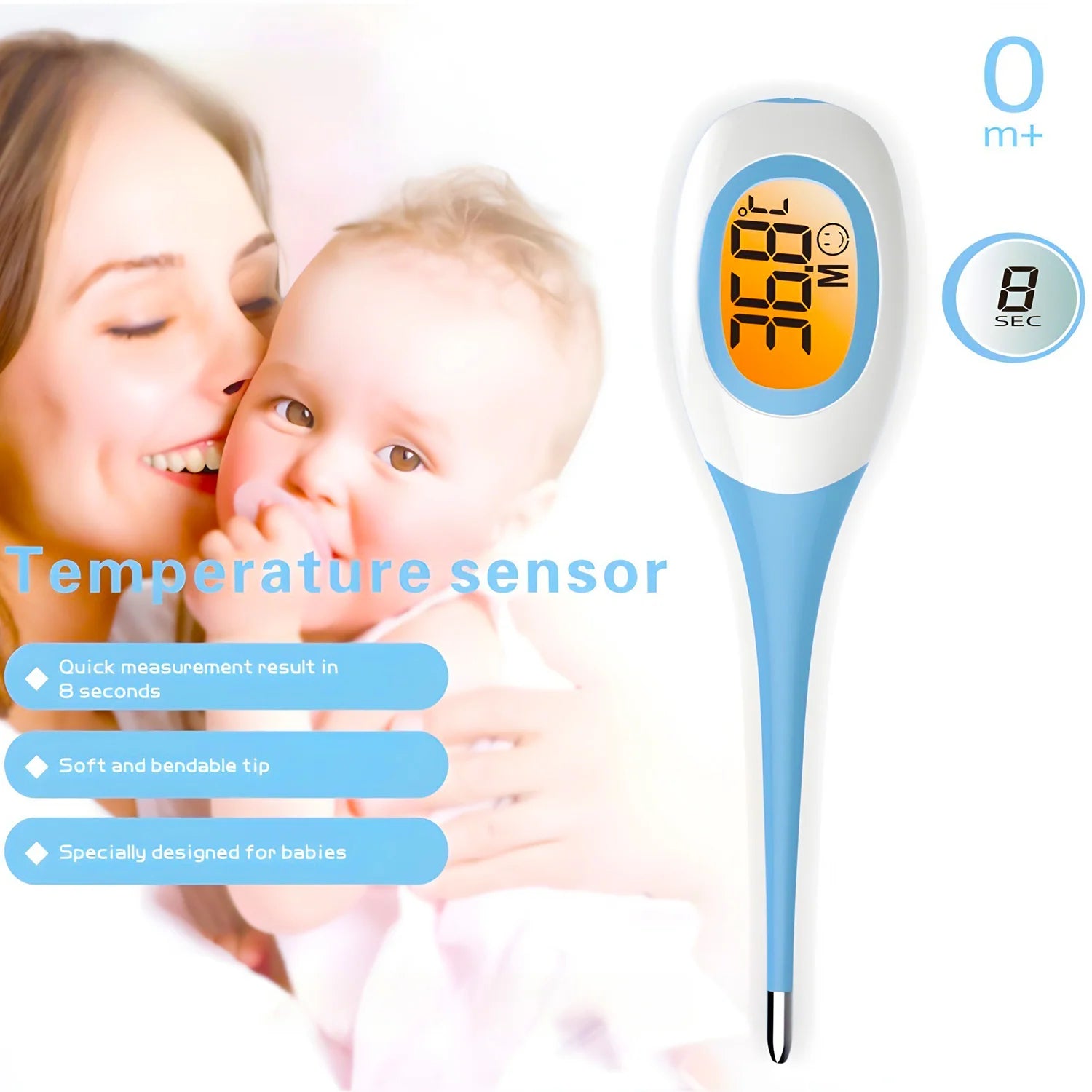 Backlit Medical Temperature Infrared Non-contact Thermometer Forehead Thermomete LCD Display Fever Measure For Baby Adult