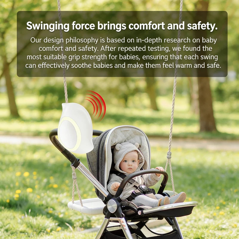 Portable Outdoor Baby Stroller Rocker with White Noise Wireless Bluetooth Sleep Aid Vibrating Soothing Music Night Light