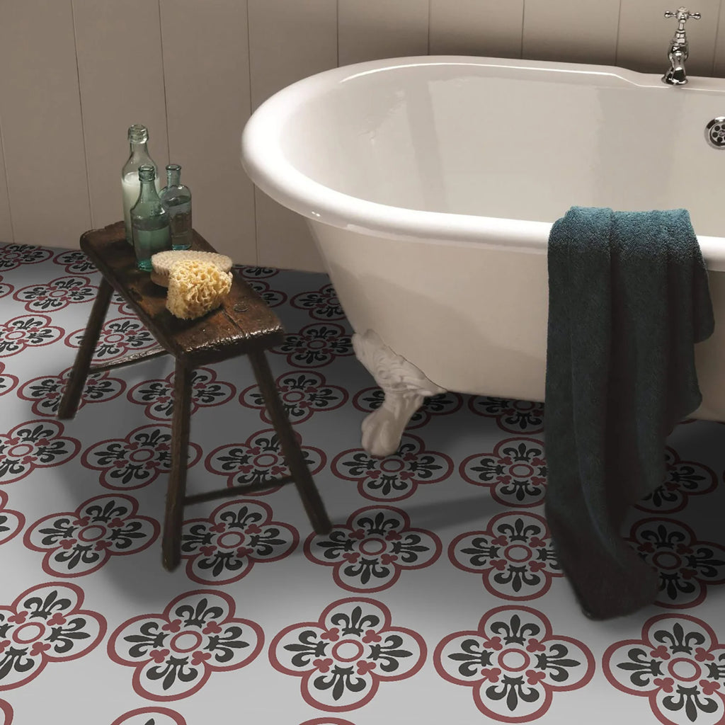 Peel and Stick Floor and Wall Tile Waterproof  Flooring for Bathroom, Vinyl Self Adhesive Flooring Tile 6PCS Backsplash