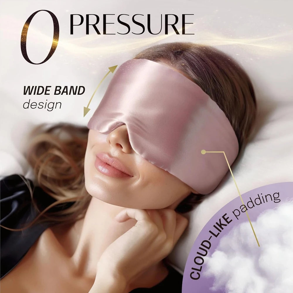 100% Mulberry Silk Sleeping Mask Eyepatch Blocking Light Eyemask Soft Padded Travel Sleeping Aid for Sleep Patch Slaapmasker