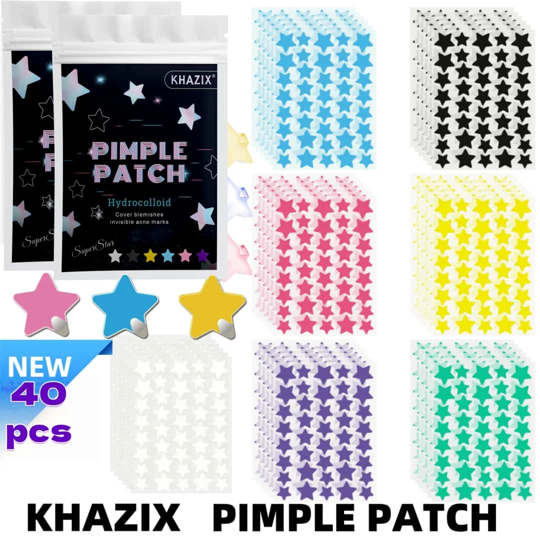 40 pieces of multi-color star acne patches, facial acne patches, concealer acne patches, and pimples patches, ultra-thin.