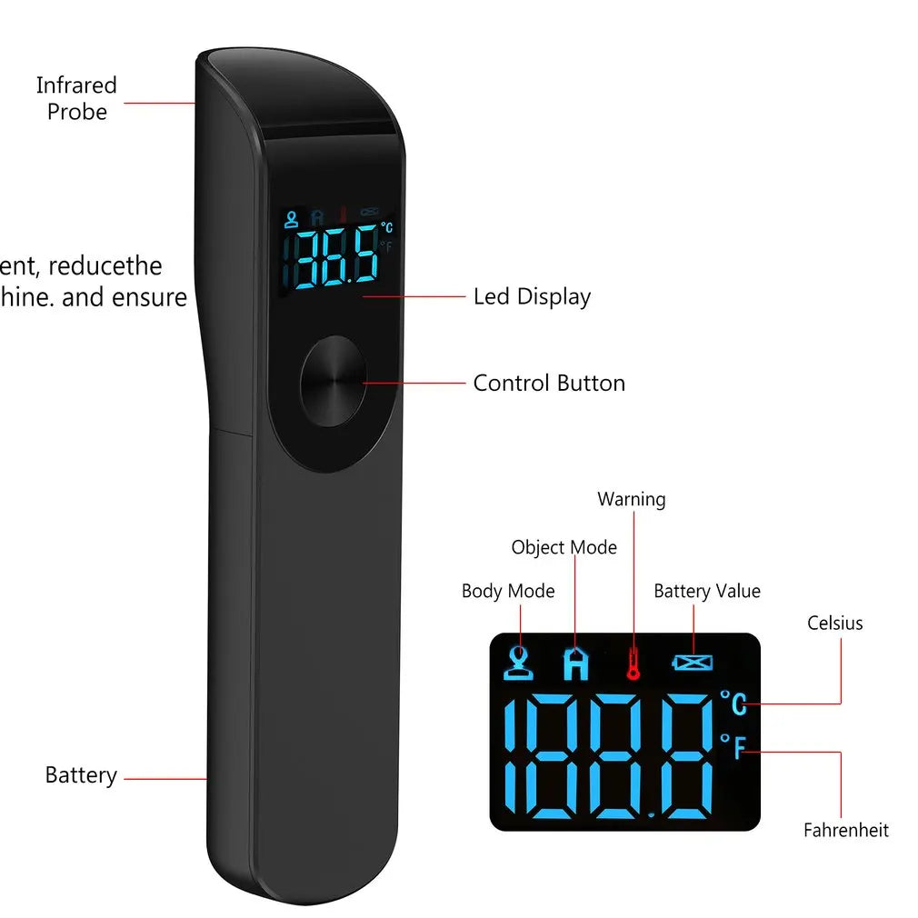 Digital Infrared Thermometer Forehead Body Non-Contact Fever Thermometers Or Medical Portable Finger Pulse Oximeter Blood Oxygen