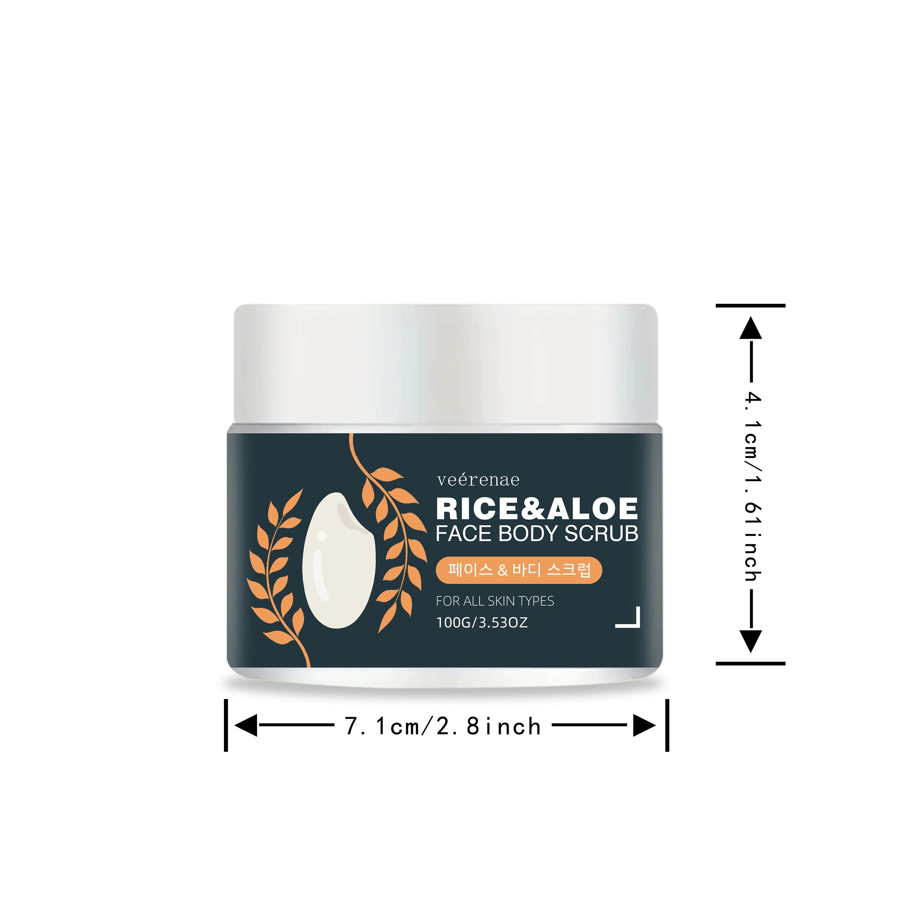 Rice And Aloe Face And Body Scrub | Gentle Exfoliating Skin Treatment Scrubs Treatments 100g Tidesmit
