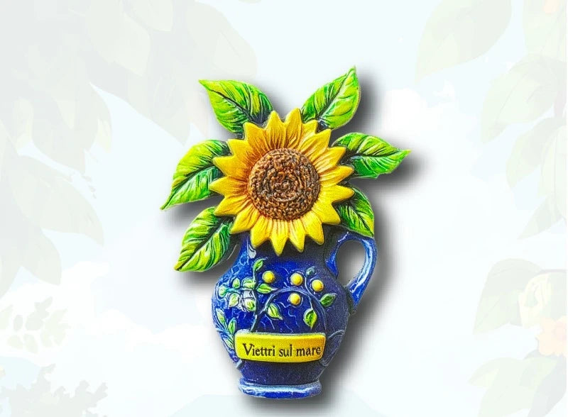 Vietri Sul Mare Fridge Magnet - Artisan 3D Ceramic Vase Souvenir Unique Italian Coastal Gift for Travel Mediterranean Home Decor