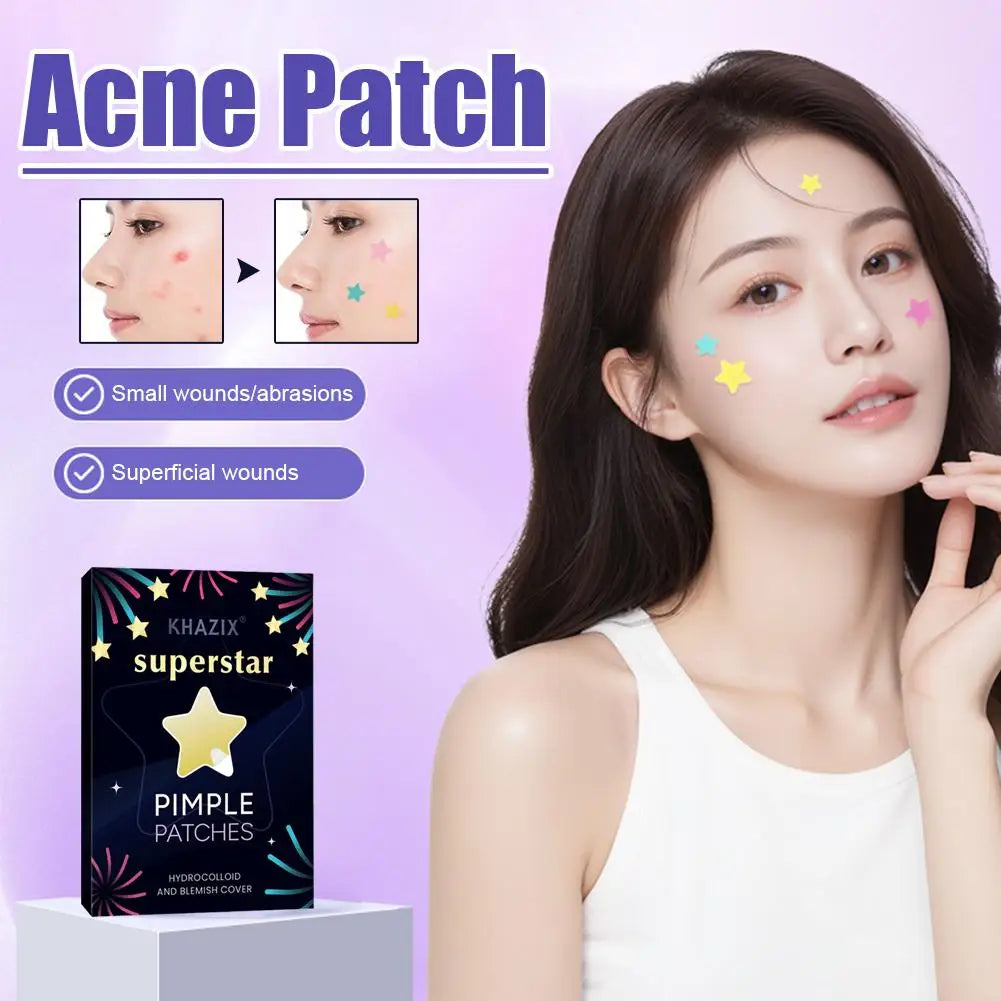 240/280pcs Star-shaped Hydrocolloid Acne Sticker, Various Colors, White, Day Black, Blue, Night Purple, And Yellow, Pink, J0R0
