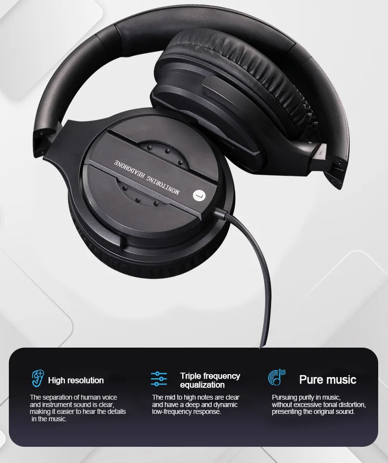 Studio Monitor Headphones with Active Noise Cancellation - Wired Over-Ear Tidesmit