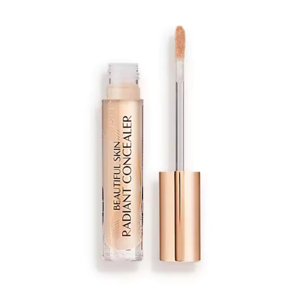 Charlotte Tilbury Beautiful Skin Radiant Concealer with doe-foot applicator in a clear tube with rose gold lid.