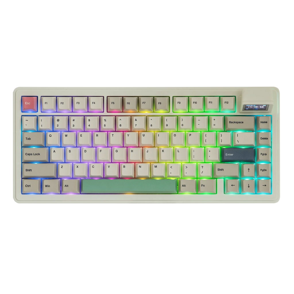 EPOMAKER RT82 QMK/VIA 75% US QWERTY Layout Hot-Swap Gasket Wired/BT 5.0/2.4GHz Wireless Mechanical Keyboard with LCD Screen