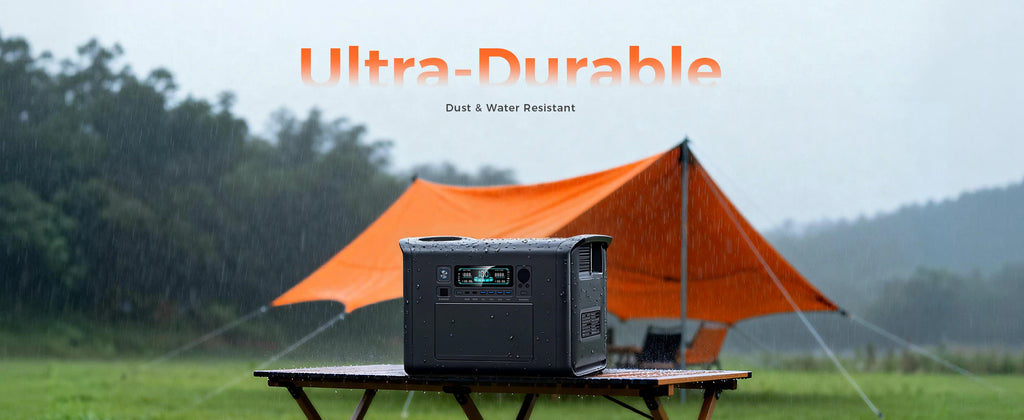 CTOLITY 2400W 200W Power Station Outdoor Camping Portable 2048Wh Solar Generator LiFePO4 Battery 110V 192Wh Power Bank Home Backup Power Supply Emergency Battery