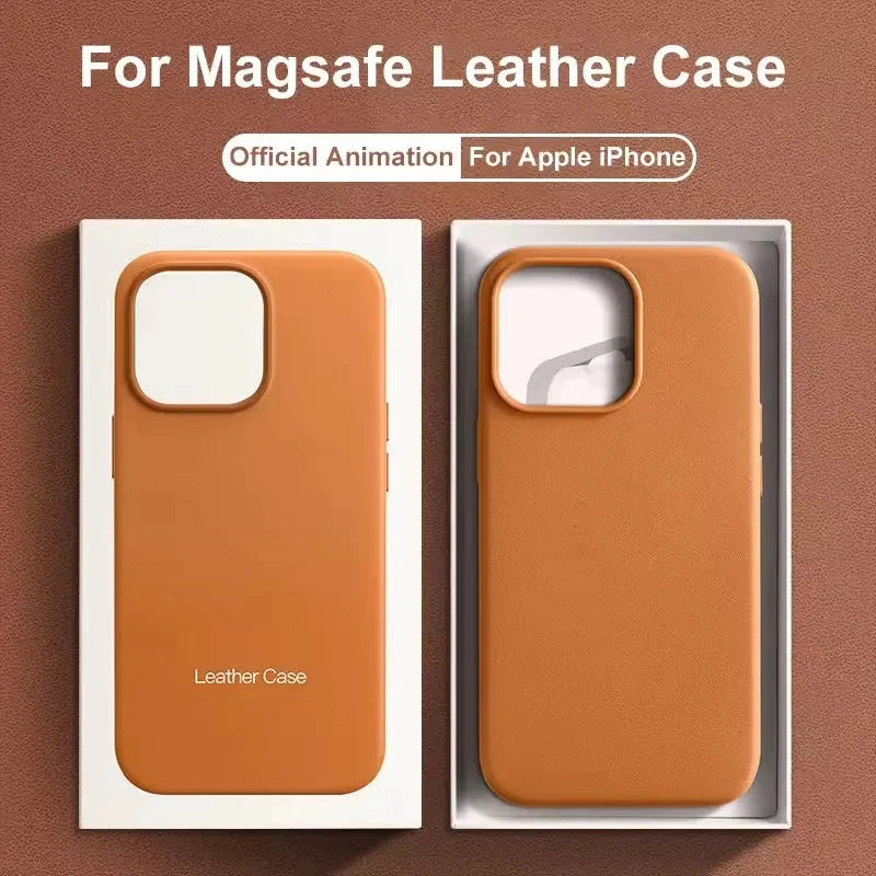 MagSafe Leather Phone Case for iPhone 17 Pro - Slim Shock-Absorbing Cover Tidesmit