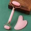 Ice Face Roller and Gua Sha Set - Pink Facial Lifting & Massage Tool Eye Massage Instrument Pink 2pcs Tidesmit