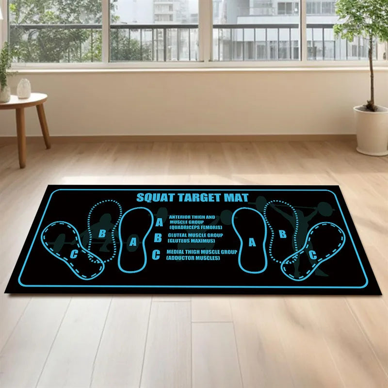 80*35CM Squat Step Position Guide Mat Multipurpose Work Out Mat Leg Muscle Targeting Training Hip Muscle Mat for Yoga Pilates