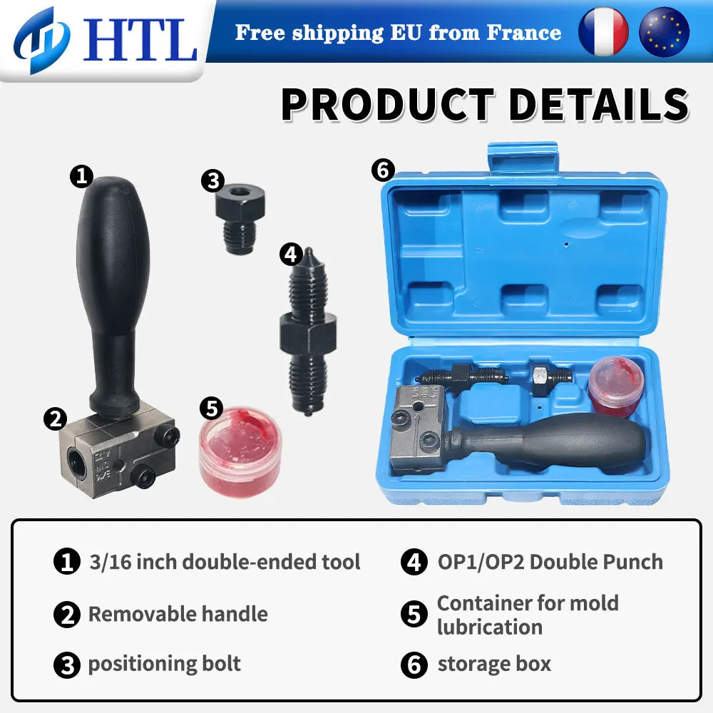 3/16" 45 Degree Double Flaring Tool Kit For Automotive Brake Fuel Line Tubing Repair On Car Vehicle Truck Brake Pipe Flare Tool