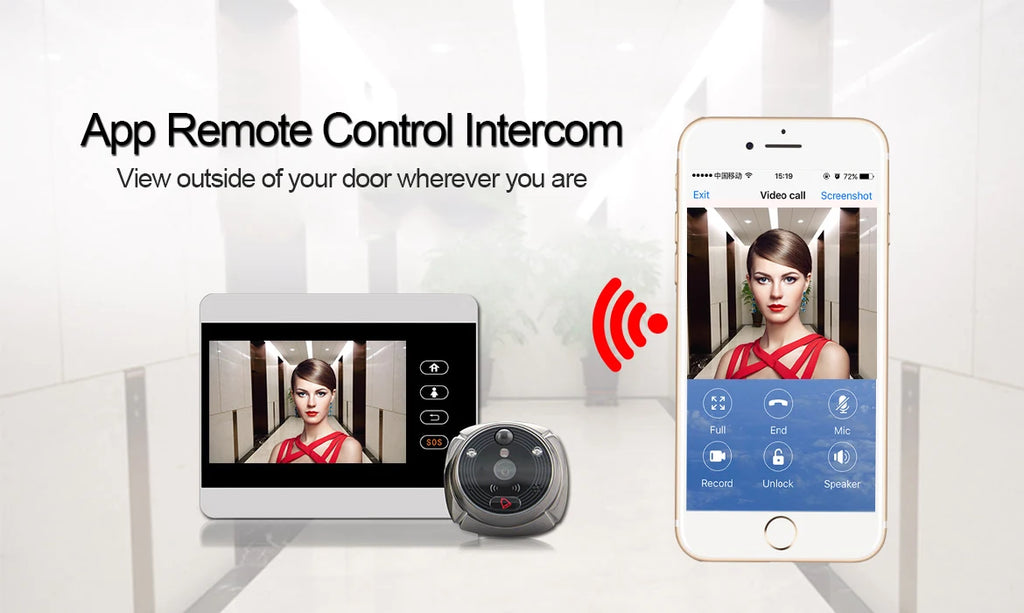4Inch IPS Screem Rollup APP WIFI+GSM Doorbell Visual Door Viewer IR Night Vision Motion Detection Video Door Phone Camera