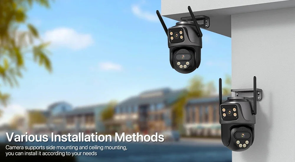 WONSDAR Outdoor 4G SIM Card IP Camera Dual Screen Outdoor  PTZ Camera Auto Tracking Security Video Surveillance ICSEE