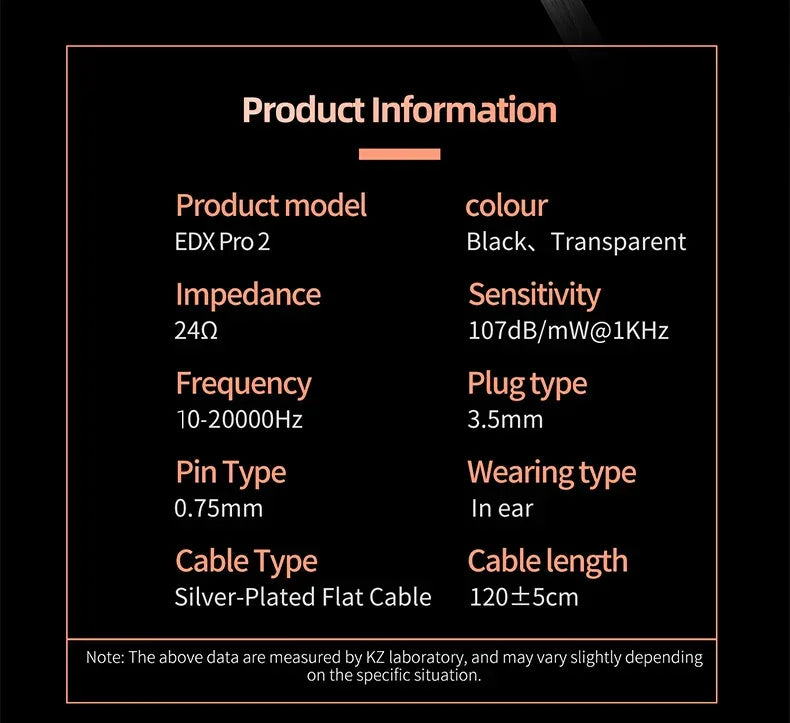 KZ EDX Pro 2 Hi-Fi Wired Earphones Dynamic Dual Drivers | Tidesmit Tidesmit