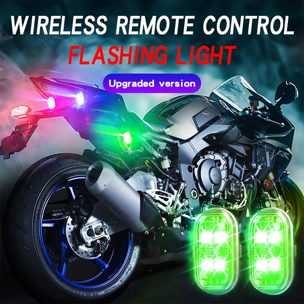 Wireless RGB LED Strobe Lights for Car - 8 Color Auto Warning Kit Tidesmit