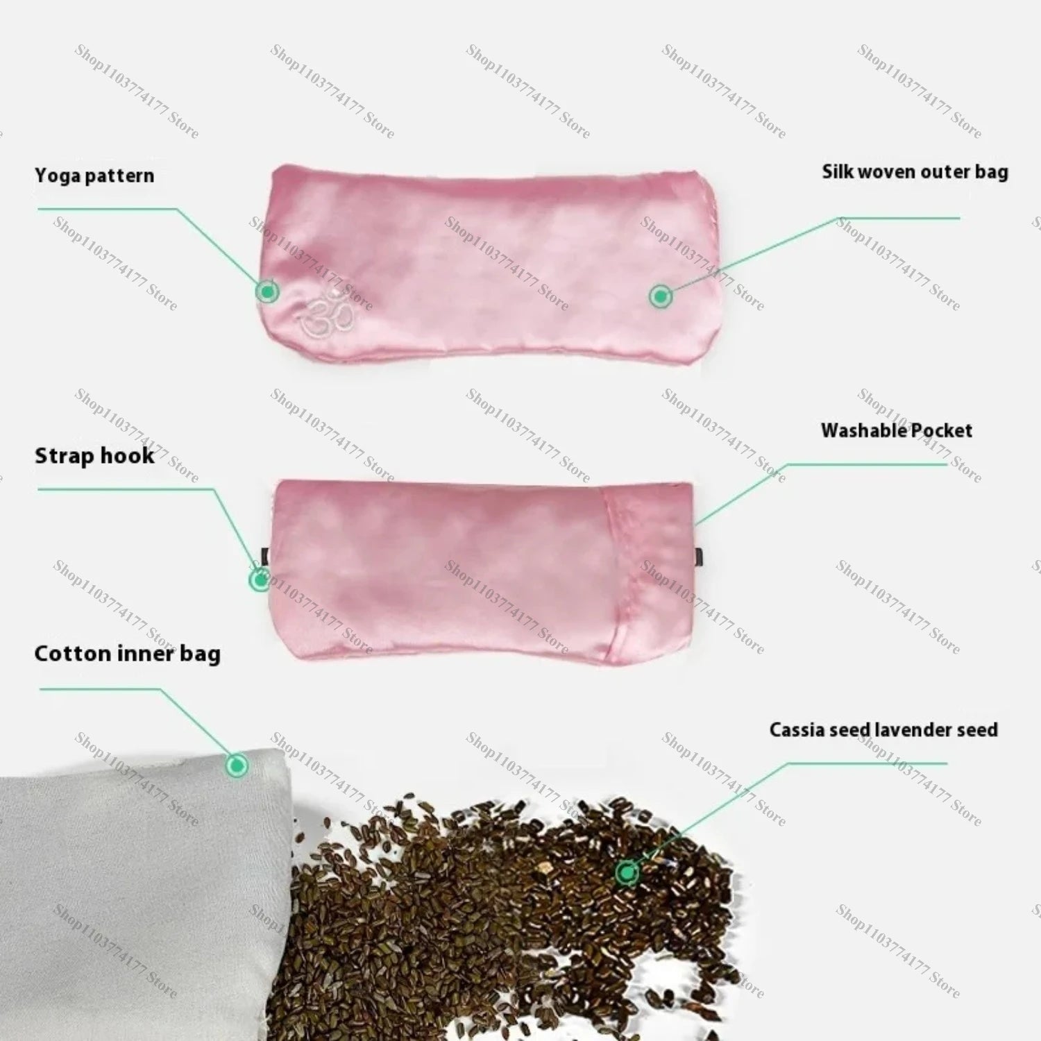 Lavender Eye Pillow for Relaxation Yoga Sleep Weighted Eye Mask for Headache Sinus, Aromatherapy Moist Heat Compress