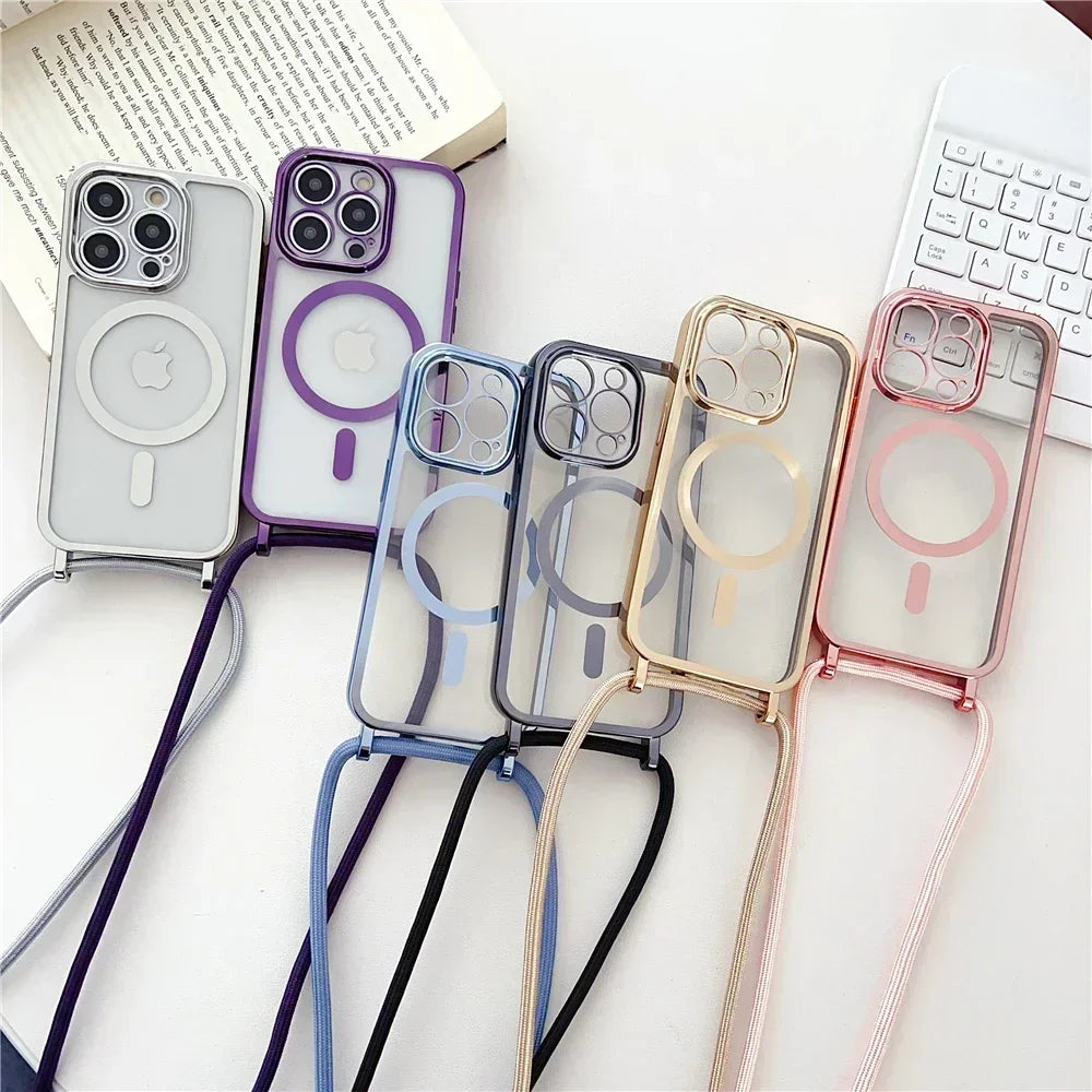 Crossbody Phone Case for iPhone 16 Pro Max with Adjustable Lanyard Tidesmit