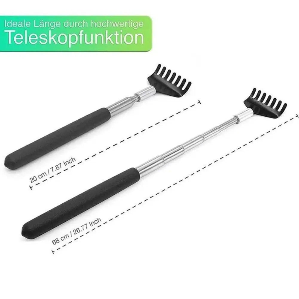 Telescopic Back Scratcher - Durable Stainless Steel Massager - White Back Massage Instrument Tidesmit