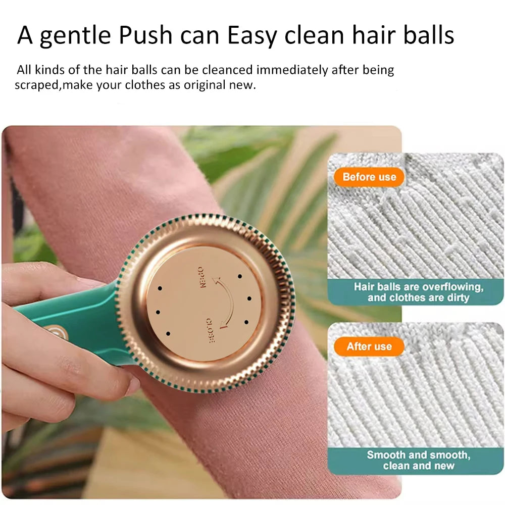 Tidesmit USB rechargeable lint remover showing the high-speed blade head and ergonomic handle design