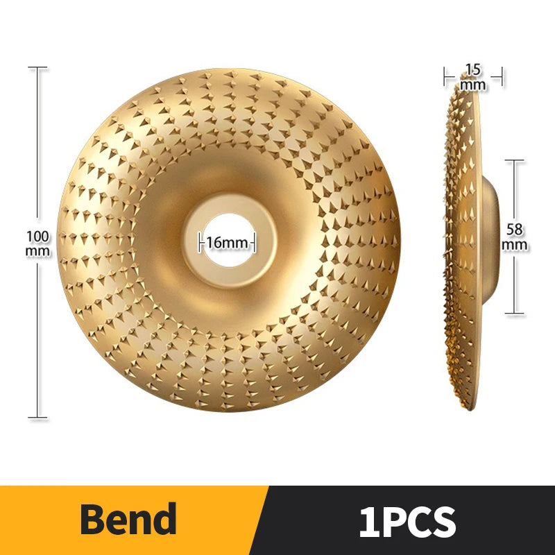 Gold diamond abrasive disc wheel, 100mm diameter and 16mm center arbor, thin edge