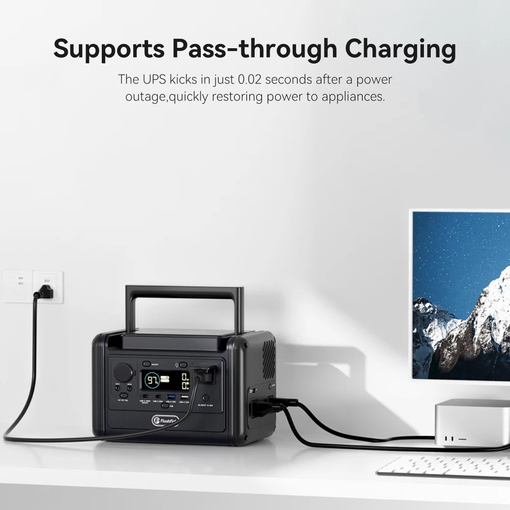 T300PRO Portable Solar Power Station 600W Peak Fast Charging Outdoor Backup Battery