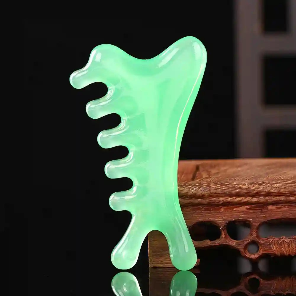 Gua Sha Facial Massage Tool - Natural Beeswax Eye Massager Eye Massage Instrument Green-E Tidesmit