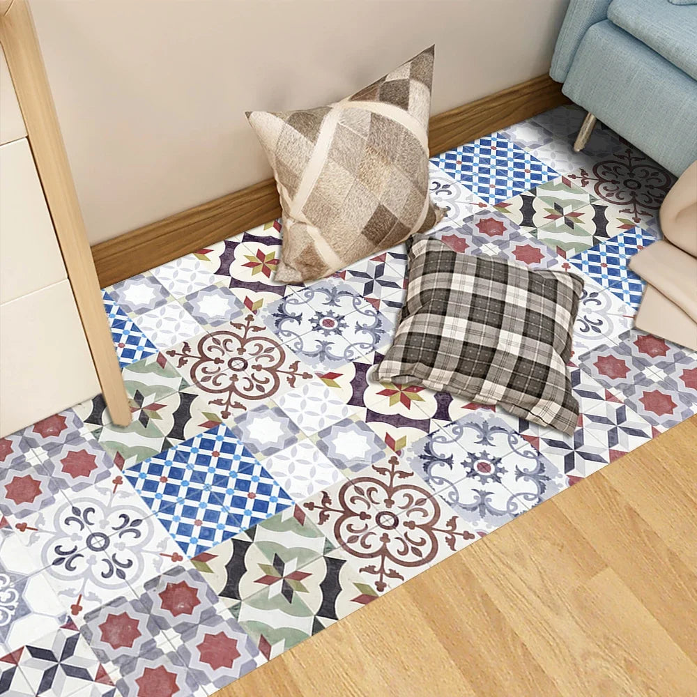 29 Styles Thickened Frosted Tiles Floor Sticker Kitchen Bathroom Home Renovation Wallpaper Waterproof Non-slip Art Wall Decals