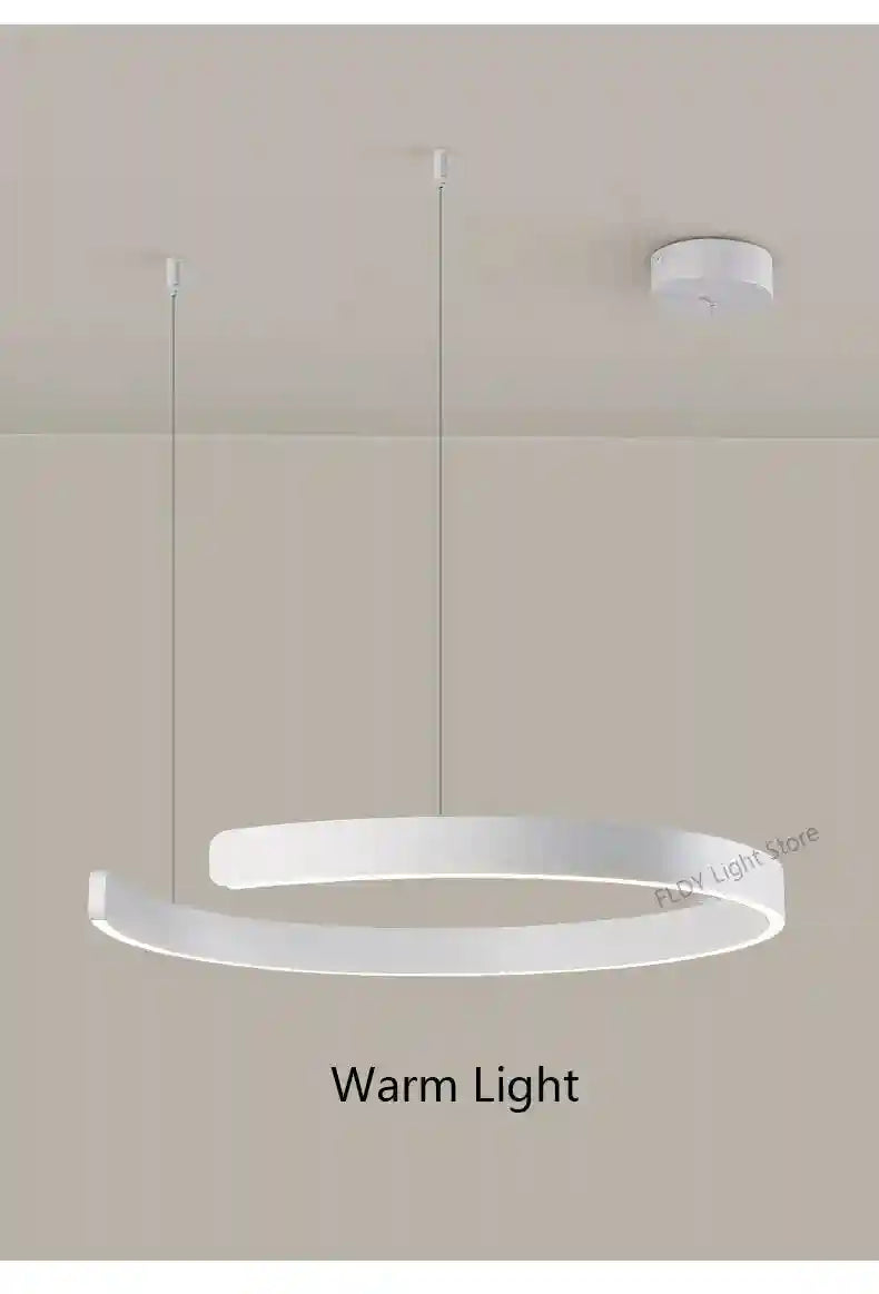 Modern 3-Ring LED Chandelier - Adjustable Dimmable Black Finish Tidesmit